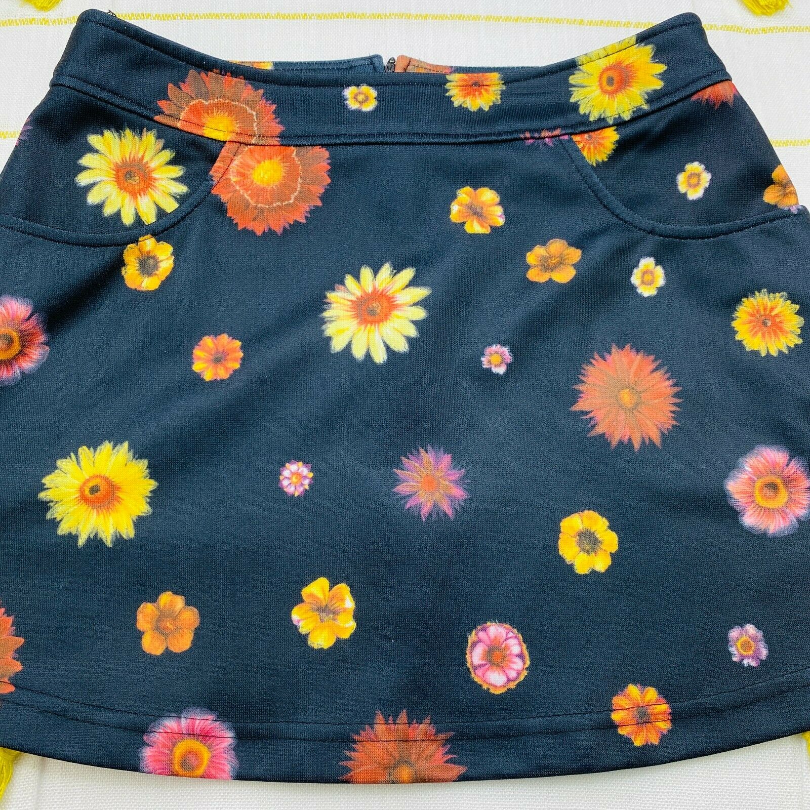 Vintage 90s Daisy Mini Skirt Womens Small Junior 7 A-Line Stretch Clueless Y2K - Fresh Stock Dated October 2025