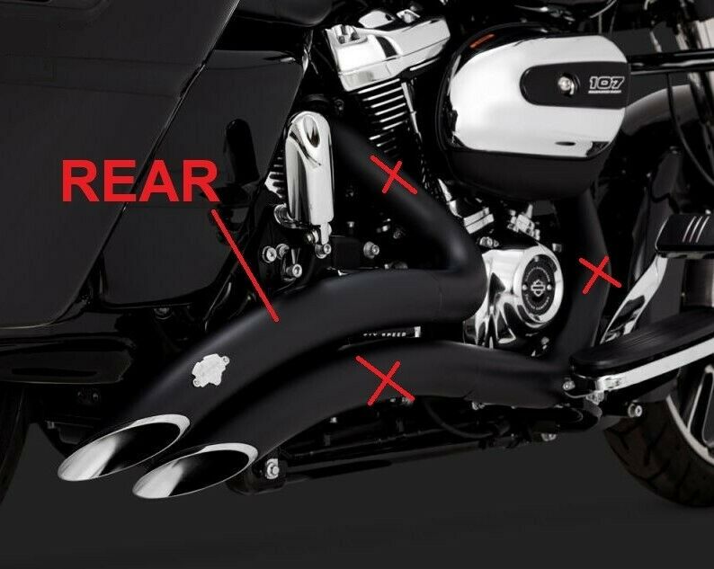 VANCE & HINES HARLEY '17-21 TOURING BLACK HEAT SHIELD FOR 2:2 BIG RADIUS EXHAUST - Fresh Stock Dated October 2025