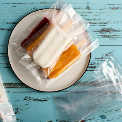 100x Plastic Ice Pop Bag Transpare Popsicle Hot Seal Ice Cream Pack Storage Tool - Fresh Stock Dated October 2025