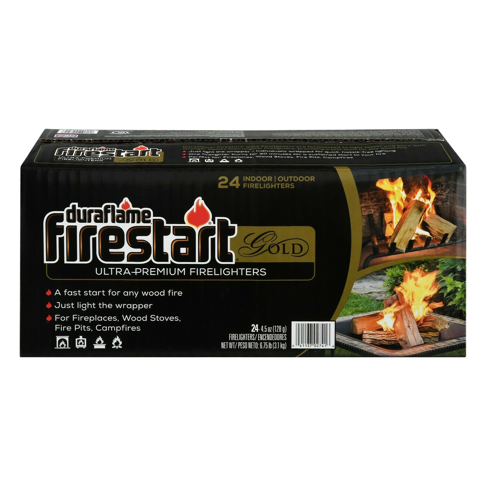 Duraflame Firestart Gold Ultra Premium Fire Starter 24-Pk Just light the wrapper - Fresh Stock Dated October 2025