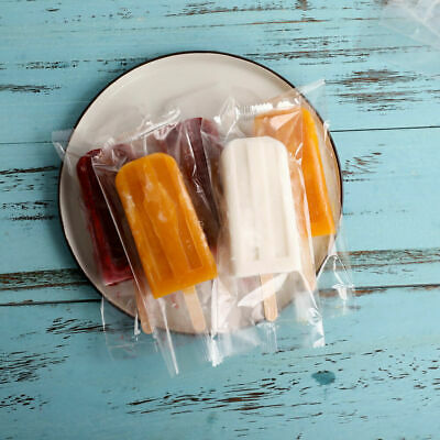 100x Plastic Ice Pop Bag Transpare Popsicle Hot Seal Ice Cream Pack Storage Tool - Fresh Stock Dated October 2025