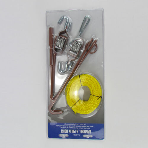 Tourbon 440lb Pulley Rope Gambrel Hoist System Game Gutting Hog Elk Deer Hanger - Fresh Stock Dated October 2025