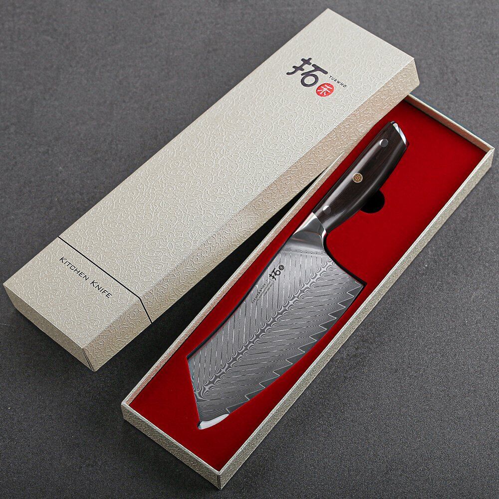 TURWHO 7inch Cleaver Knife 67-Layer Japanese VG10 Damascus Steel Chef Knives - Fresh Stock Dated October 2025