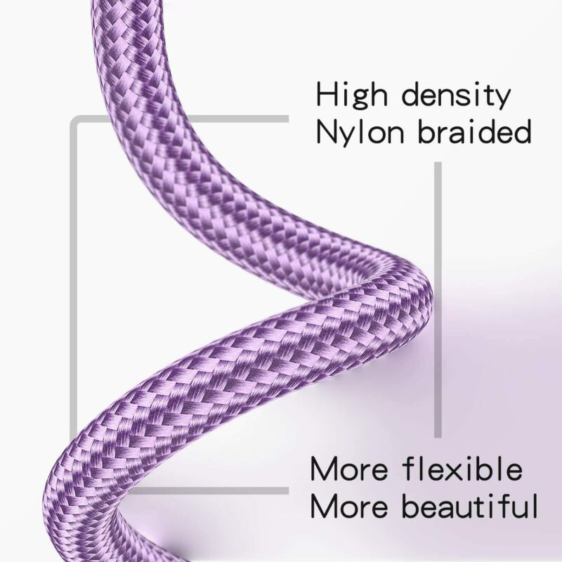 for Galaxy S9 Charger, Benicabe (2-Pack 3FT) USB 2 Pack (2*3FT), Lilac purple - Fresh Stock Dated October 2025