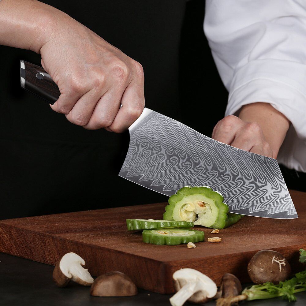 TURWHO 7inch Cleaver Knife 67-Layer Japanese VG10 Damascus Steel Chef Knives - Fresh Stock Dated October 2025