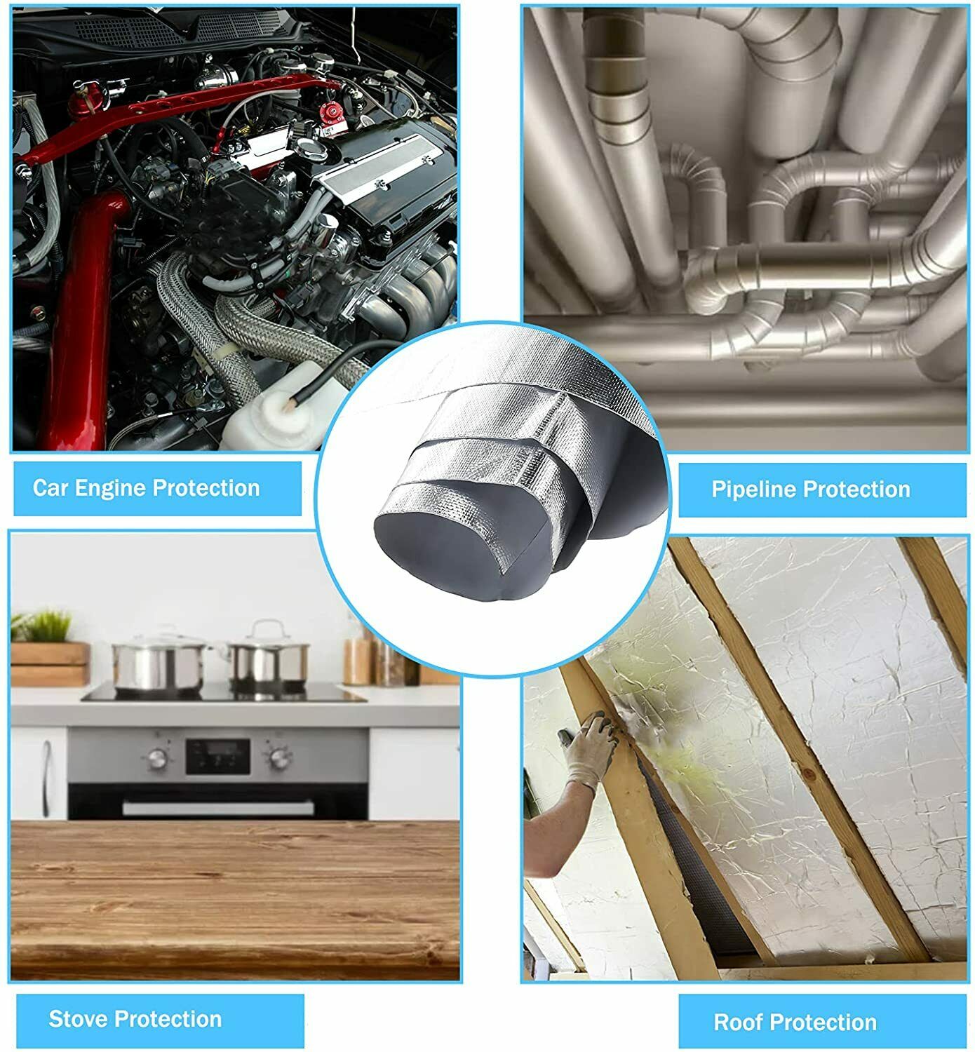 Aluminized Heat Shield Thermal Barrier Adhesive Backed Fiberglass Sheet 36x48in - Fresh Stock Dated October 2025