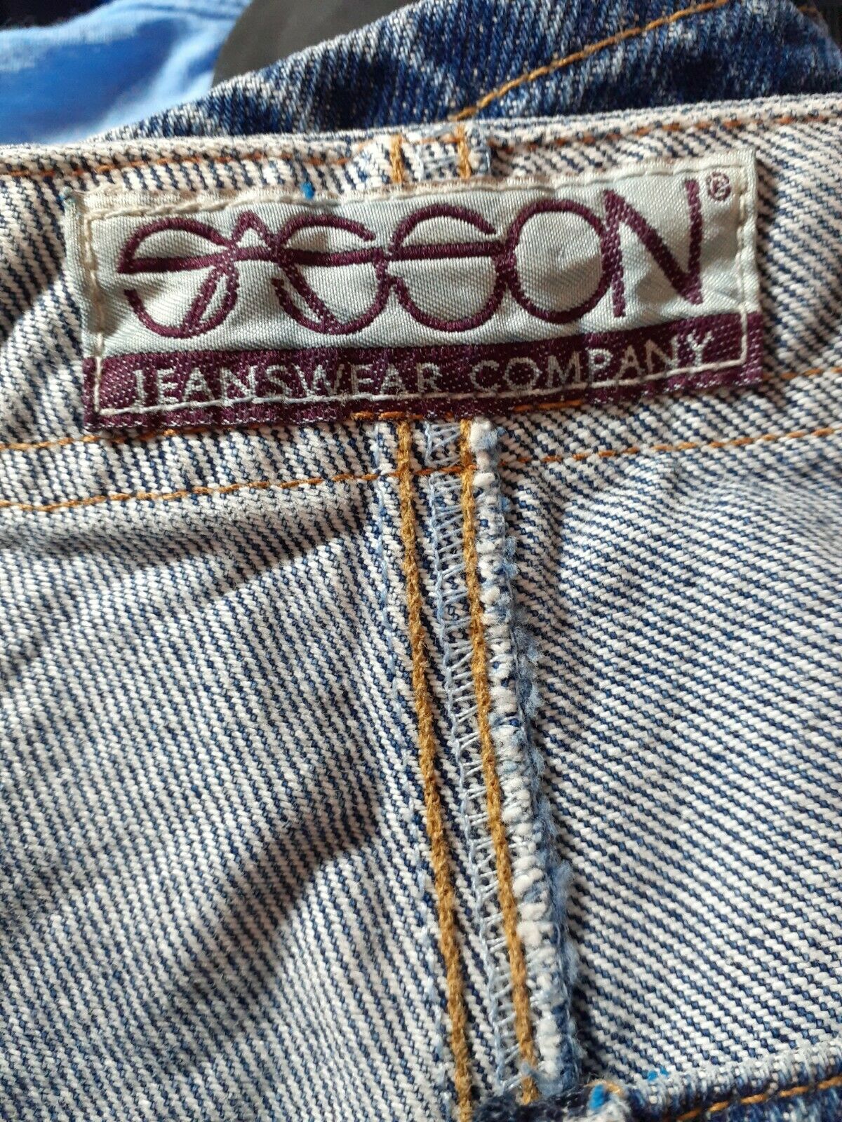 Vintage Sasson Skort Denim Jean  High Waisted Mom Style Medium Wash - Fresh Stock Dated October 2025