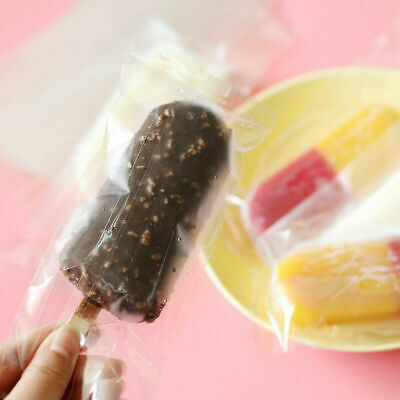 100x Plastic Ice Pop Bag Transpare Popsicle Hot Seal Ice Cream Pack Storage Tool - Fresh Stock Dated October 2025