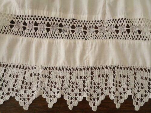 Vintage Victorian Cotton Slip Skirt Handmade Crochet Turtle Lace White - Fresh Stock Dated October 2025