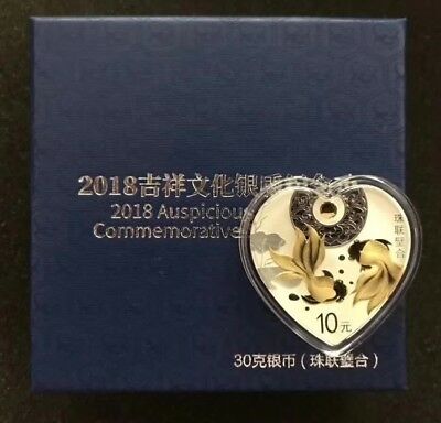 China 2018 30g Silver Coin - Chinese Auspicious Culture - Zhu Lian Bi He - Fresh Stock Dated October 2025