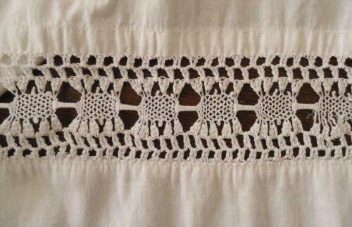 Vintage Victorian Cotton Slip Skirt Handmade Crochet Turtle Lace White - Fresh Stock Dated October 2025