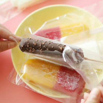 100x Plastic Ice Pop Bag Transpare Popsicle Hot Seal Ice Cream Pack Storage Tool - Fresh Stock Dated October 2025