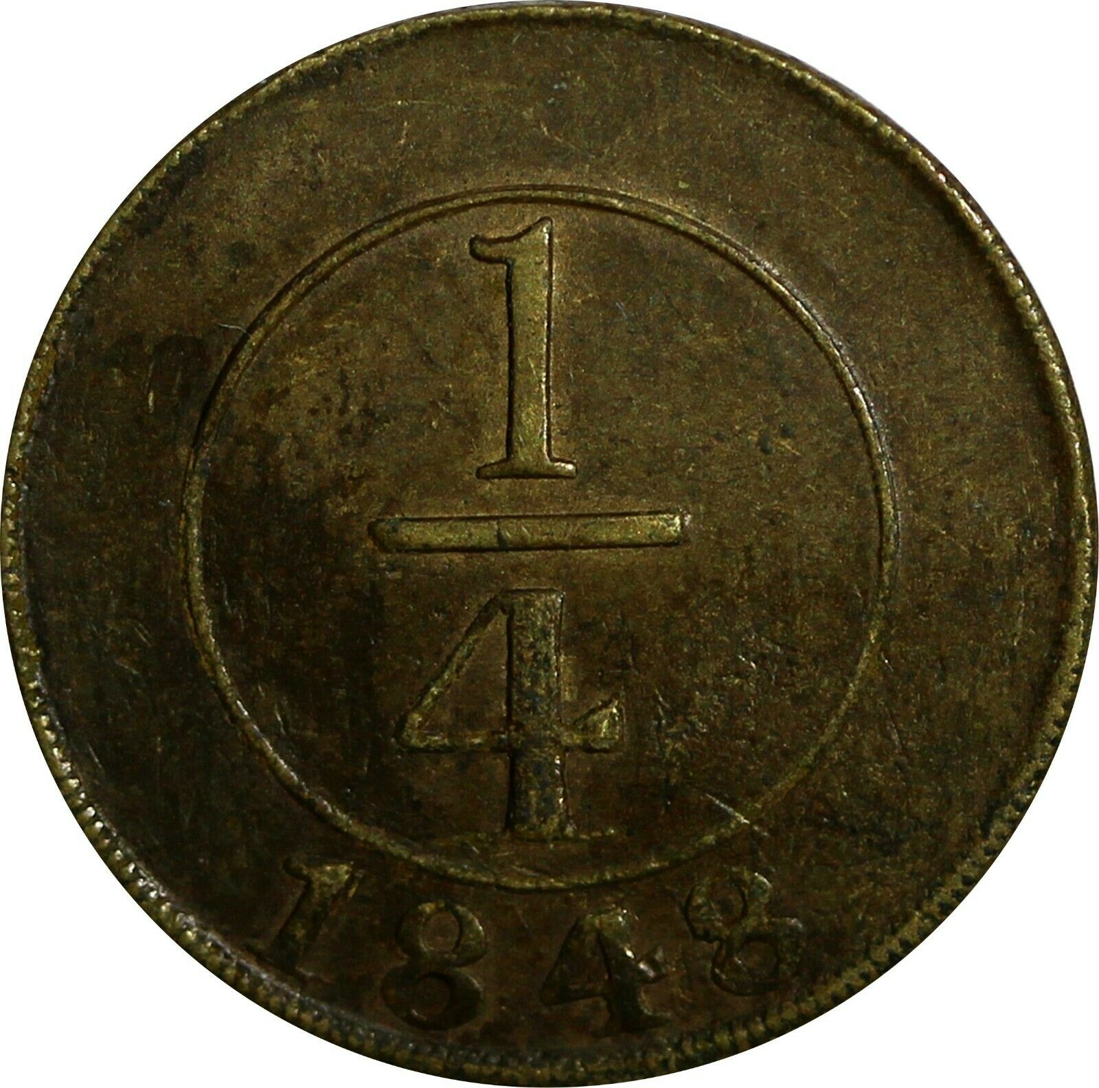 Dominican Republic Brass 1848 1/4 Real SCARCE KM# 2 - Fresh Stock Dated October 2025