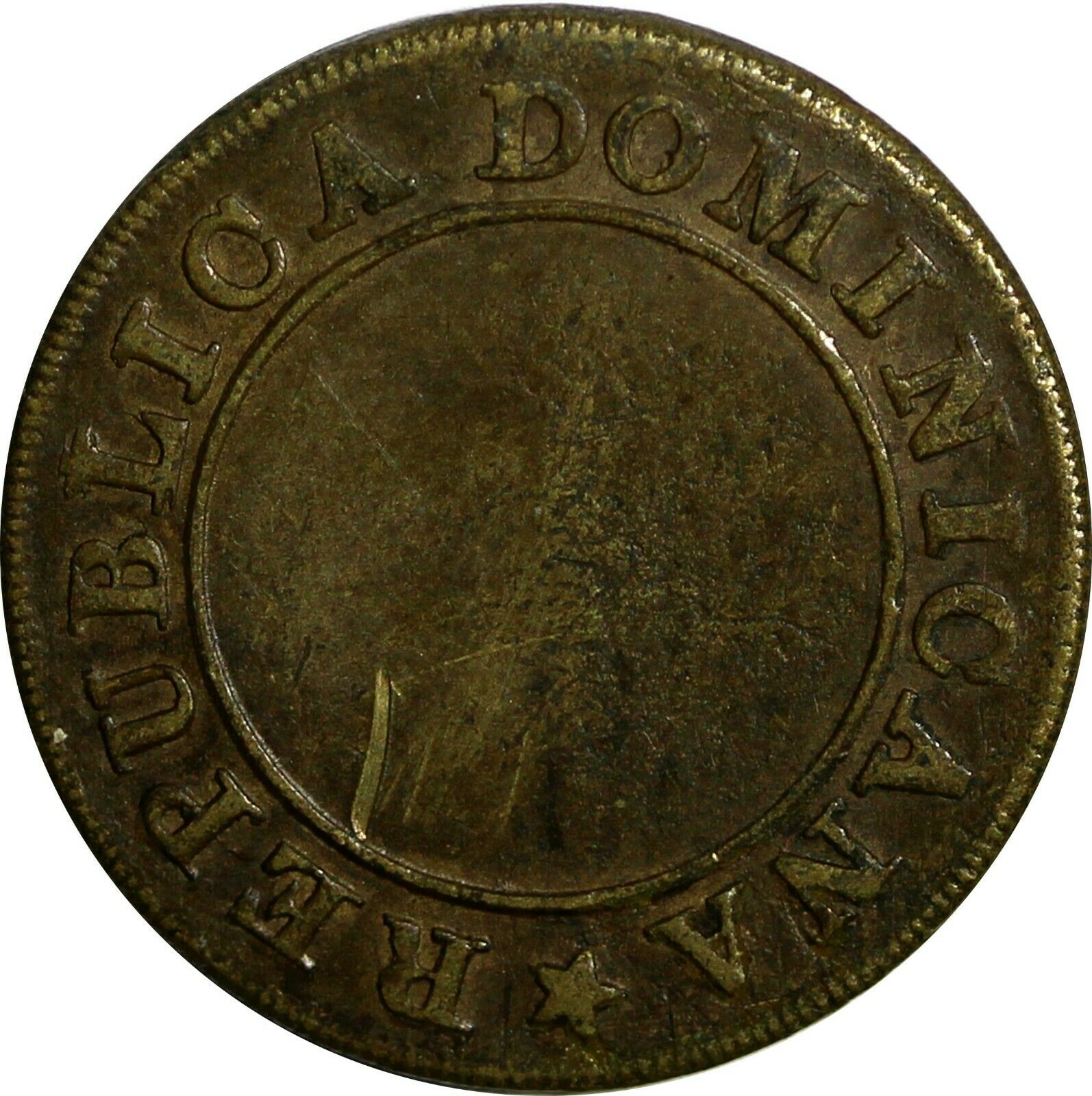 Dominican Republic Brass 1848 1/4 Real SCARCE KM# 2 - Fresh Stock Dated October 2025