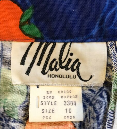 Malia Honolulu Vtg Skirt Womens Size 10 High Waist Cotton Apple Blossom Tree 70s - Fresh Stock Dated October 2025