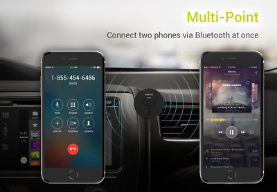 Kinivo BTC480 Hands-Free Car Kit (For Cars With 3.5mm Aux Input, Magnetic Mount - Fresh Stock Dated October 2025
