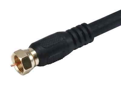 Monoprice 3ft RG6 (18AWG) 75Ohm, Quad Shield, CL2 Coaxial Cable - Black - Fresh Stock Dated October 2025