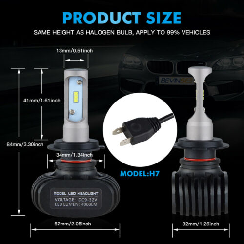 2x Motorcycle Low Beam Bulb For Suzuki GSXR600 GSXR750 GSXR1000 H7 LED Headlight - Fresh Stock Dated October 2025