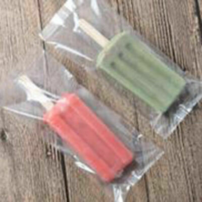 100x Plastic Ice Pop Bag Transpare Popsicle Hot Seal Ice Cream Pack Storage Tool - Fresh Stock Dated October 2025