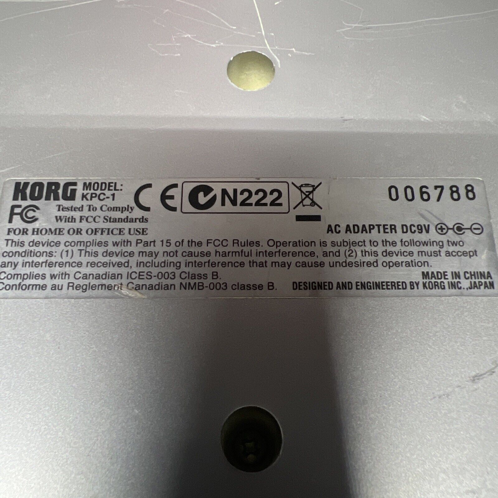 Korg PadKontrol MIDI Studio Controller KPC-1 Missing Power Cord Untested. - Fresh Stock Dated October 2025
