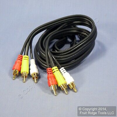 Leviton 6 Ft Video Stereo Audio RCA GOLD Dubbing Coax Composite Cable C5856-6GO - Fresh Stock Dated October 2025