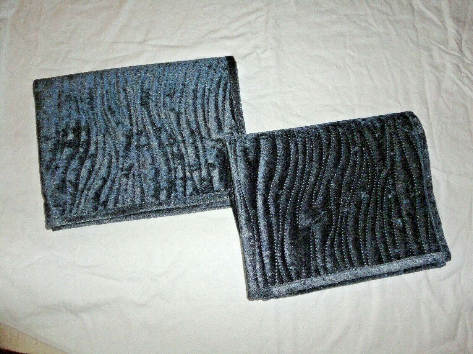 WALMART MAINSTAYS SMOKE BLUE FAUX VELVET (2) STANDARD PILLOW SHAMS 20 X 26 - Fresh Stock Dated October 2025