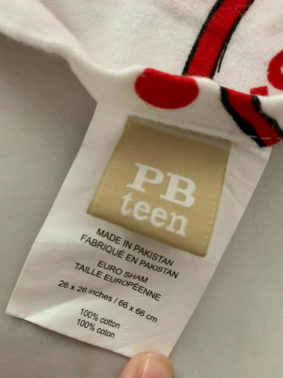 GUC Pottery Barn Teen The Grinch Circle Dot Sleepyville Flannel White Euro Sham - Fresh Stock Dated October 2025