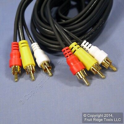 Leviton 6 Ft Video Stereo Audio RCA GOLD Dubbing Coax Composite Cable C5856-6GO - Fresh Stock Dated October 2025
