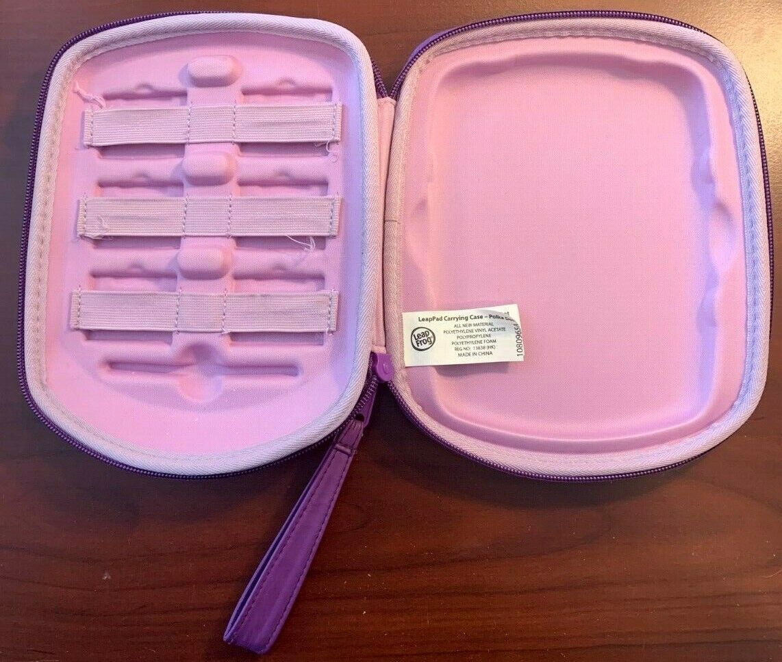 LeapFrog  LeapPad 1, 2, or 3 Explorer Carrying Case - Purple Poka Dot Excellent - Fresh Stock Dated October 2025