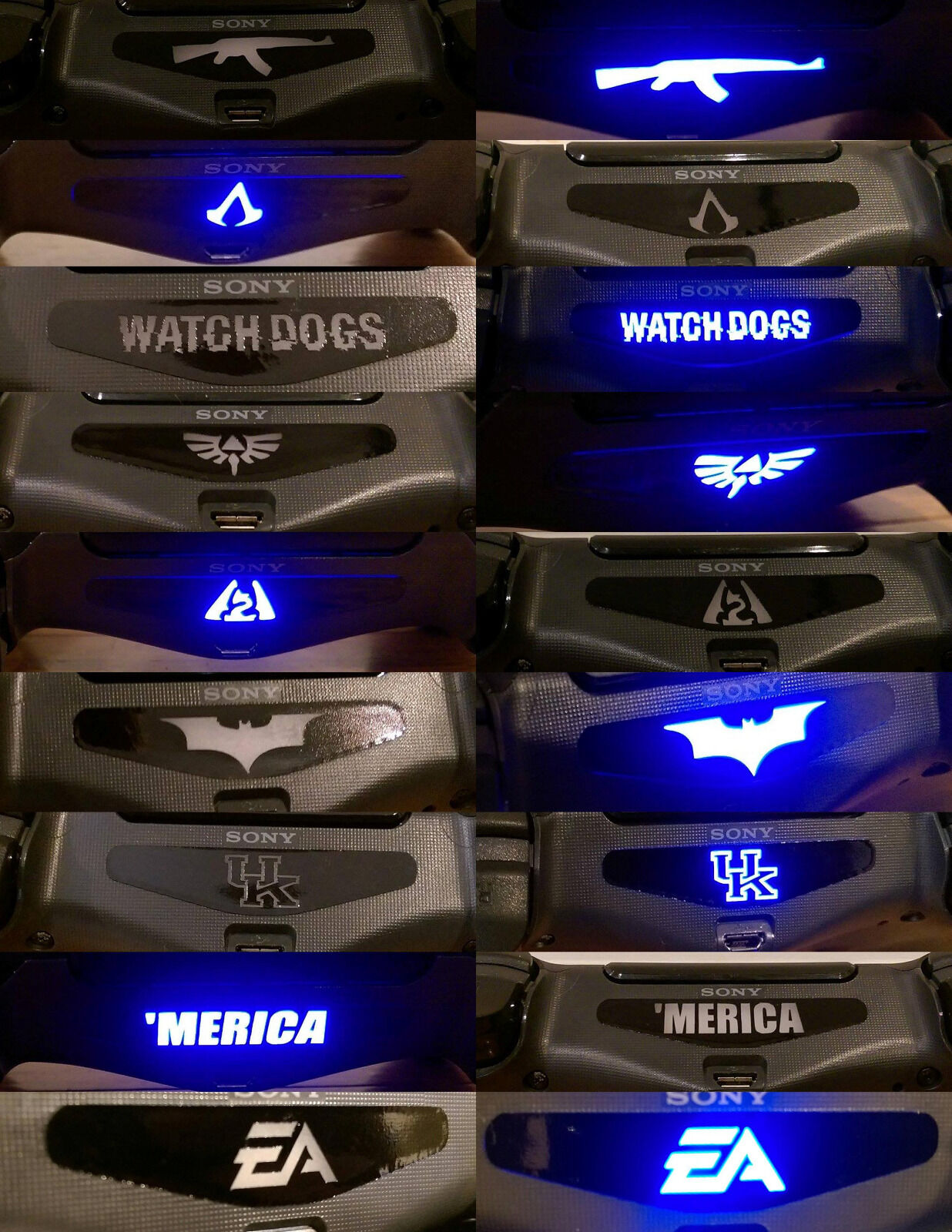 2x PS4 PlayStation Controller LED Light Bar Decal Sticker 80+DESIGNS YOUR CHOICE - Fresh Stock Dated October 2025