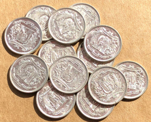 1959 Dominican Republic Silver 10 Centavos Uncirculated. Nice Coins - Fresh Stock Dated October 2025