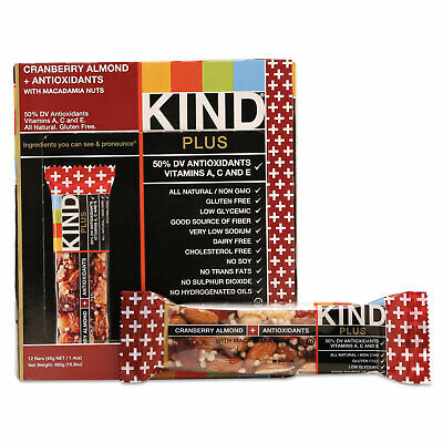 Plus Nutrition Boost Bar, Cranberry Almond and Antioxidants, 1.4 oz, 12/Box - Fresh Stock Dated October 2025
