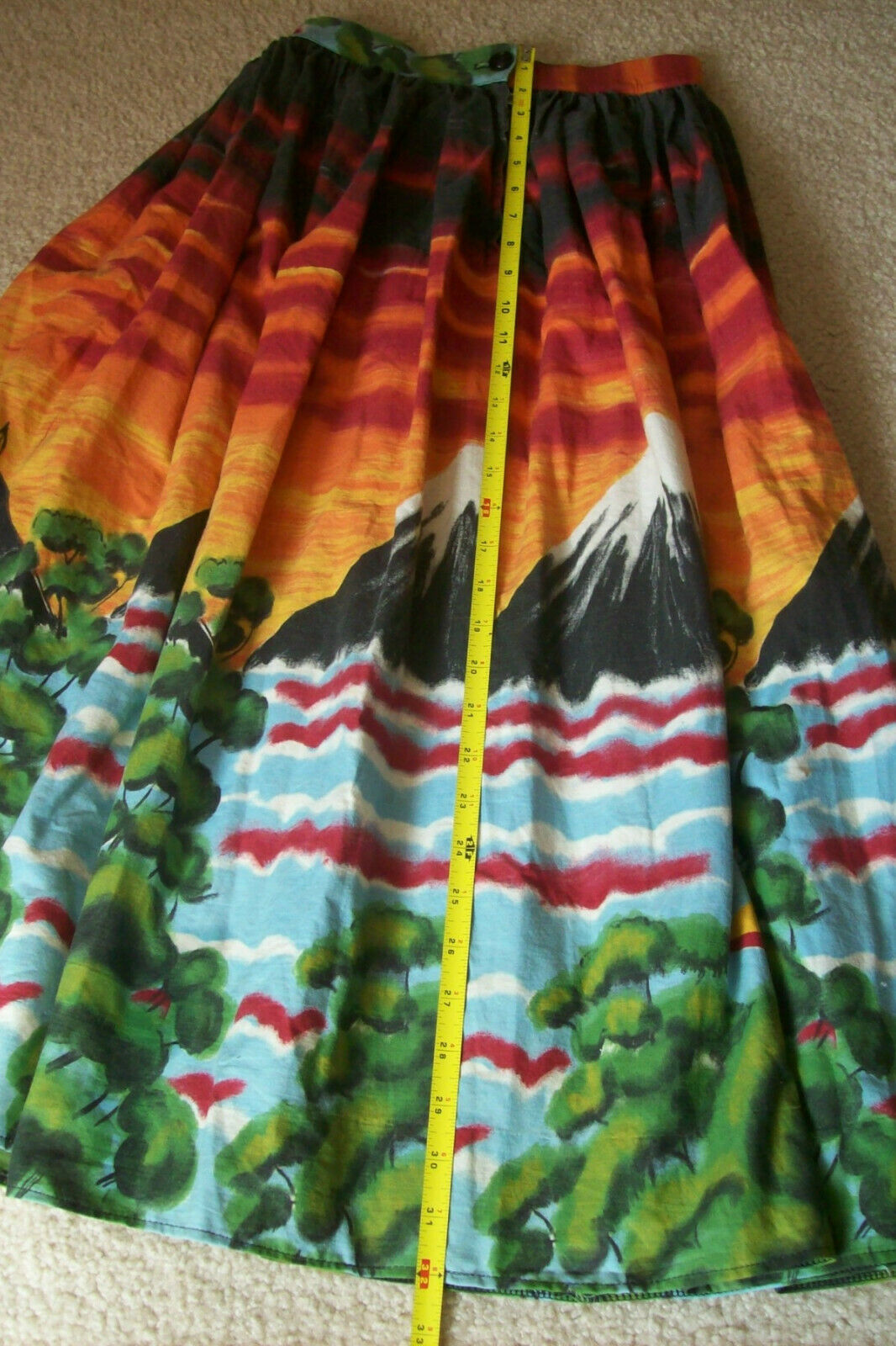 Vintage Novelty Print Skirt - Mt. Fugi - LOOK! - Fresh Stock Dated October 2025