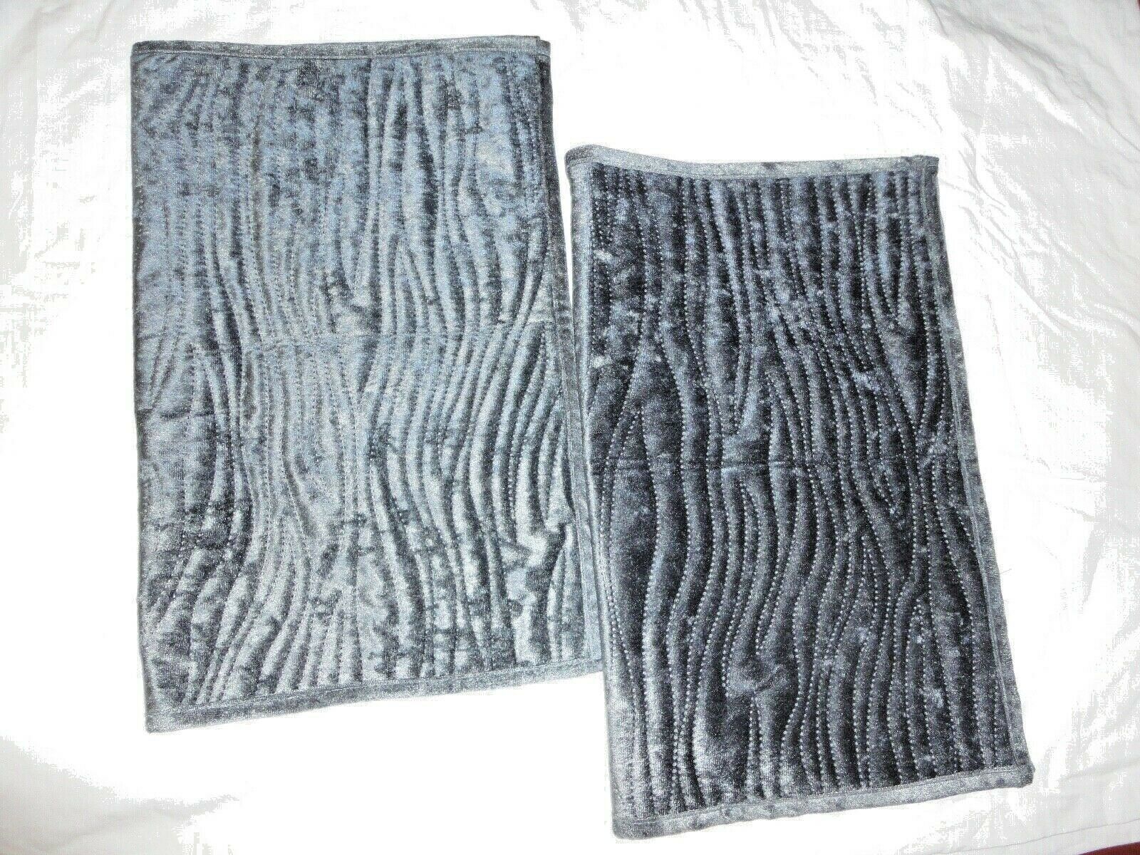 WALMART MAINSTAYS SMOKE BLUE FAUX VELVET (2) STANDARD PILLOW SHAMS 20 X 26 - Fresh Stock Dated October 2025
