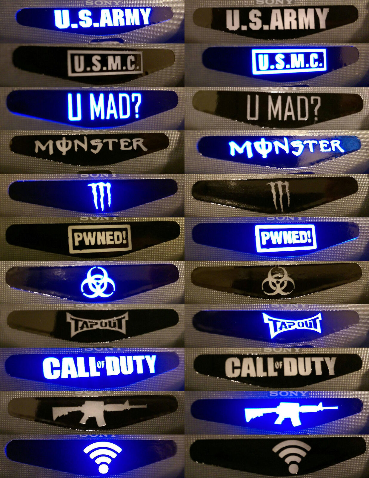 2x PS4 PlayStation Controller LED Light Bar Decal Sticker 80+DESIGNS YOUR CHOICE - Fresh Stock Dated October 2025