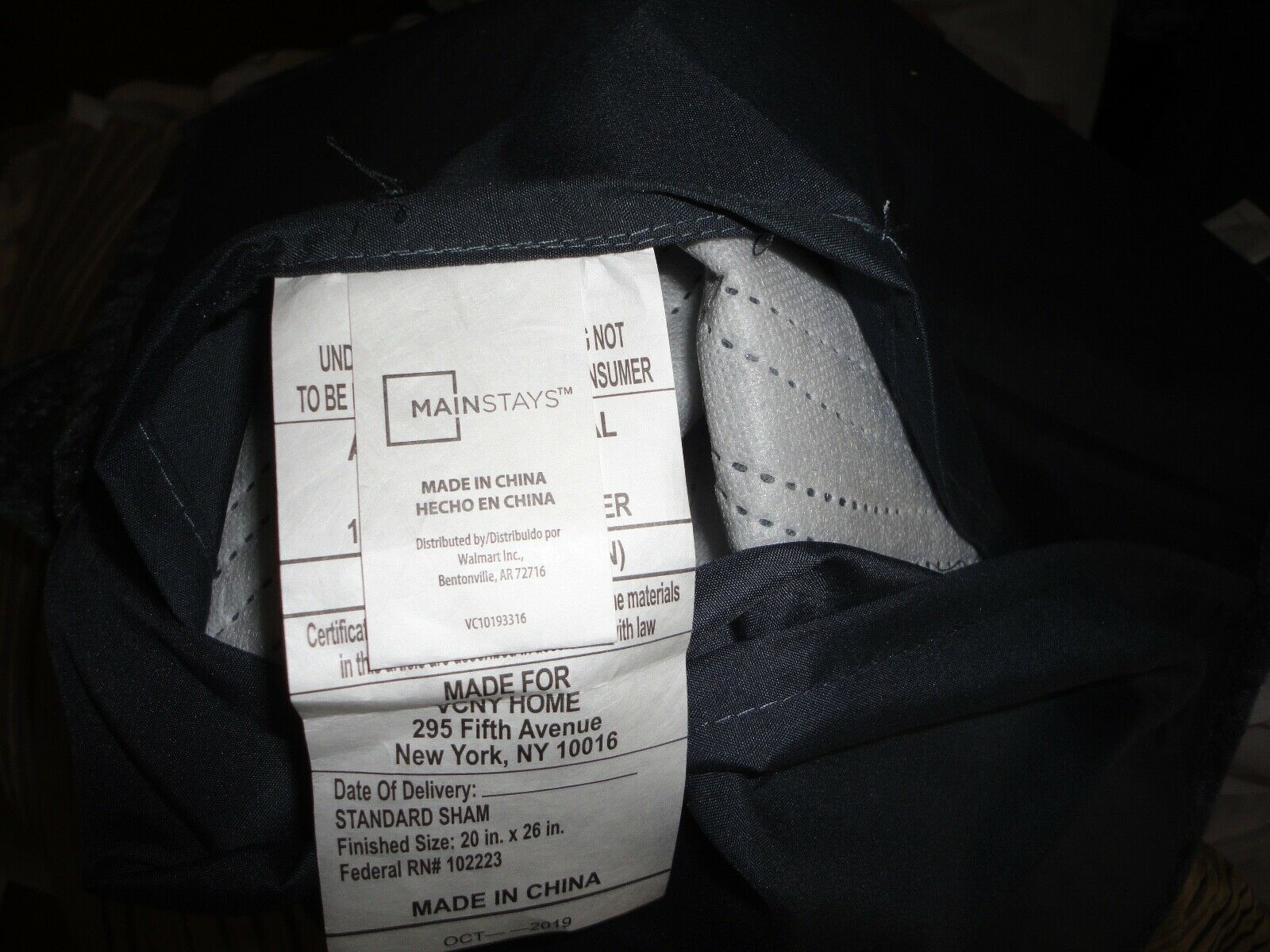 WALMART MAINSTAYS SMOKE BLUE FAUX VELVET (2) STANDARD PILLOW SHAMS 20 X 26 - Fresh Stock Dated October 2025