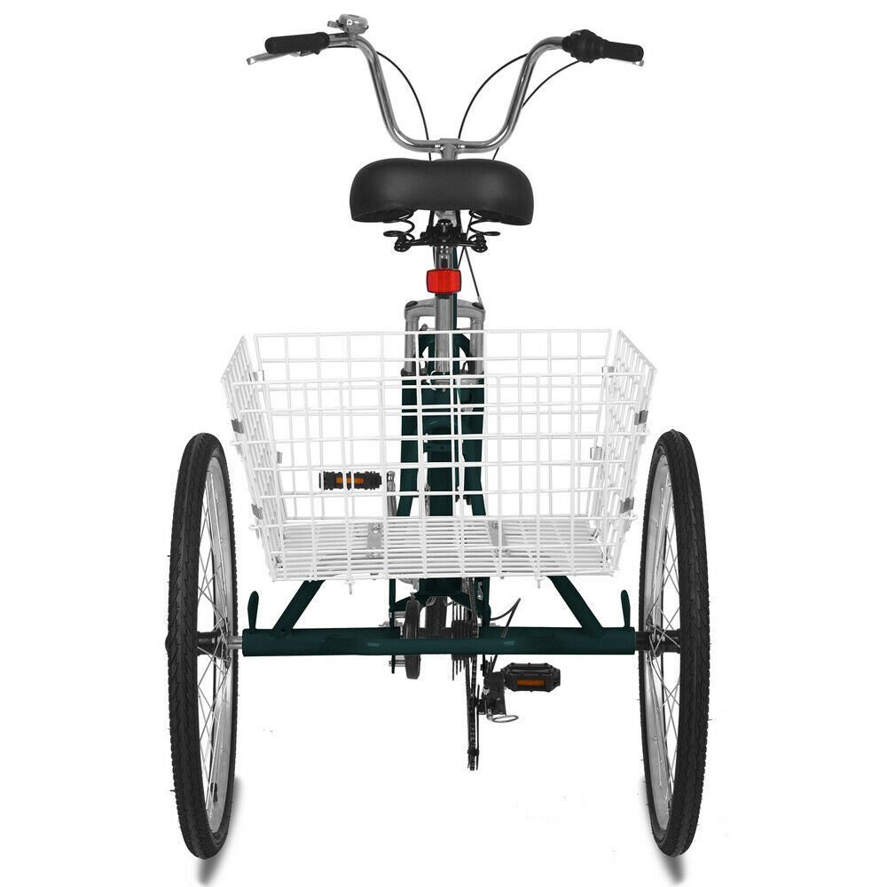 Foldable Adult Tricycle 26inch Folding Trike 7-Speed 3 Wheel Bike Dark Green New - Fresh Stock Dated October 2025