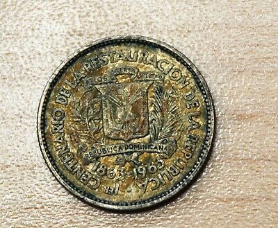 1963 Dominican Republic 10 Centavos Silver - Fresh Stock Dated October 2025