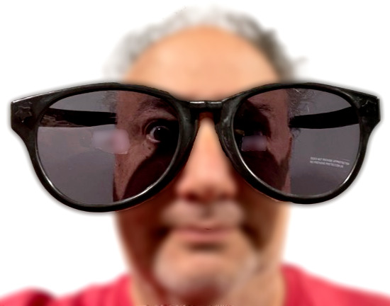 JUMBO BLACK EYE FRAME GLASSES BIG Lenses Clown Nerd Funny Giant Joke Sunglasses - Fresh Stock Dated October 2025