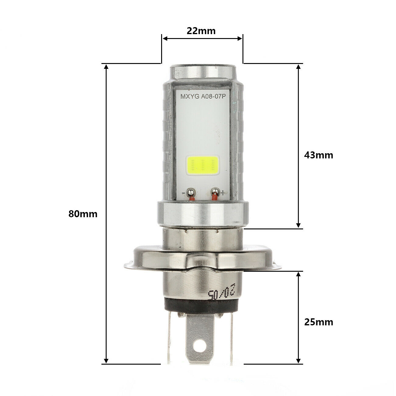 H4 9003 LED Motorcycle Headlight Bulb High Low Dual Beam 6500K White High Power - Fresh Stock Dated October 2025