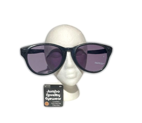 JUMBO BLACK EYE FRAME GLASSES BIG Lenses Clown Nerd Funny Giant Joke Sunglasses - Fresh Stock Dated October 2025