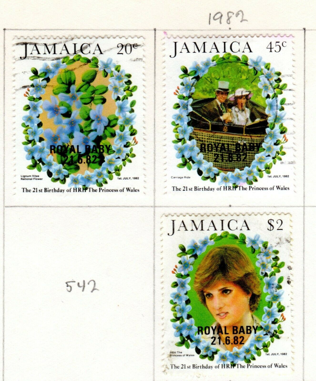 Jamaica Scott 539//590 Used on 3 Album Pages Issued 1982-1984 - Fresh Stock Dated October 2025