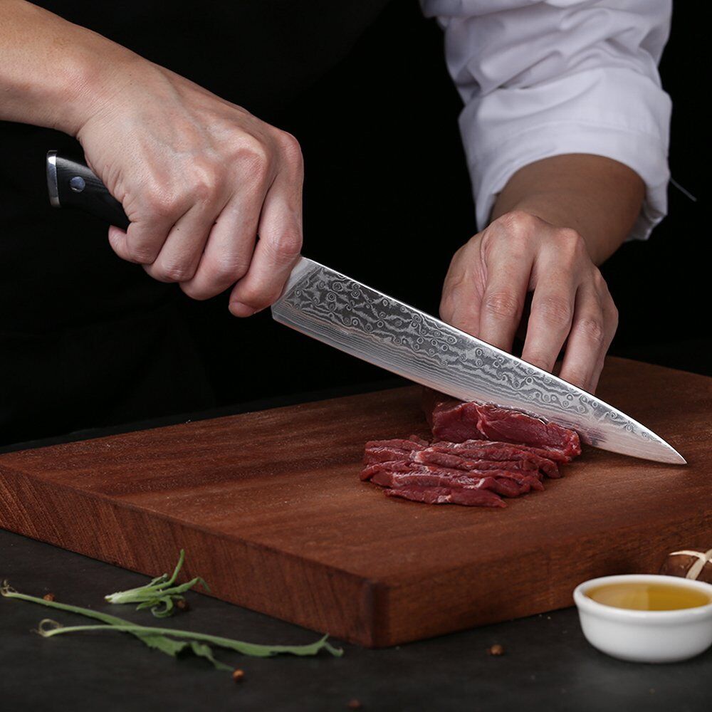 TURWHO 8'' Slicing Knife 67-Layer Japanese VG10 Damascus Steel Chef Slicer Knife - Fresh Stock Dated October 2025