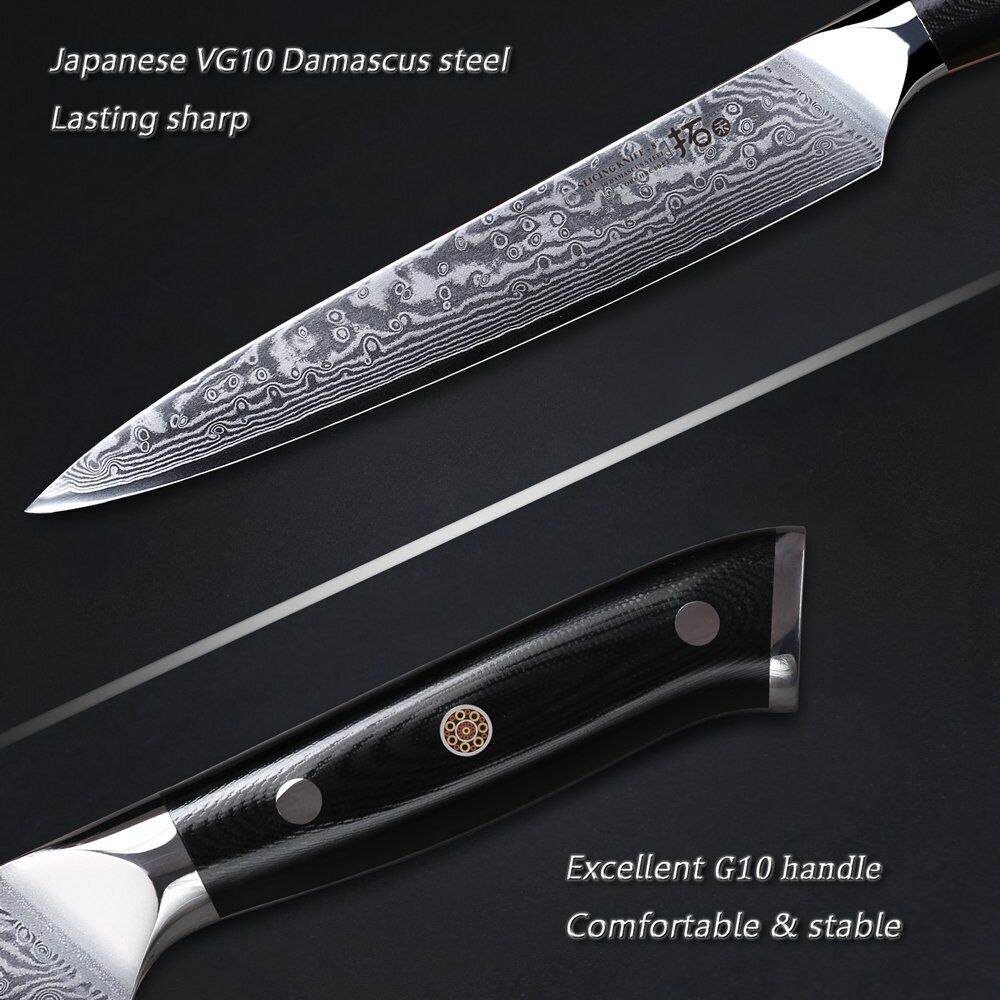 TURWHO 8'' Slicing Knife 67-Layer Japanese VG10 Damascus Steel Chef Slicer Knife - Fresh Stock Dated October 2025