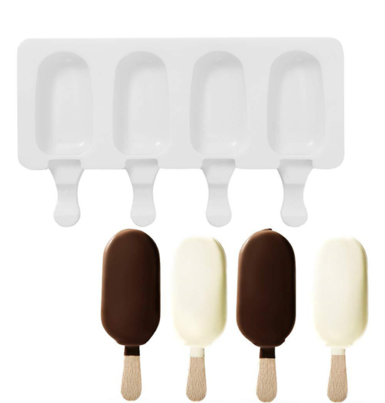 4Pack Cell Popsicle Molds Silicone DIY Frozen Ice Cream Mold Ice Lolly Pop Maker - Fresh Stock Dated October 2025