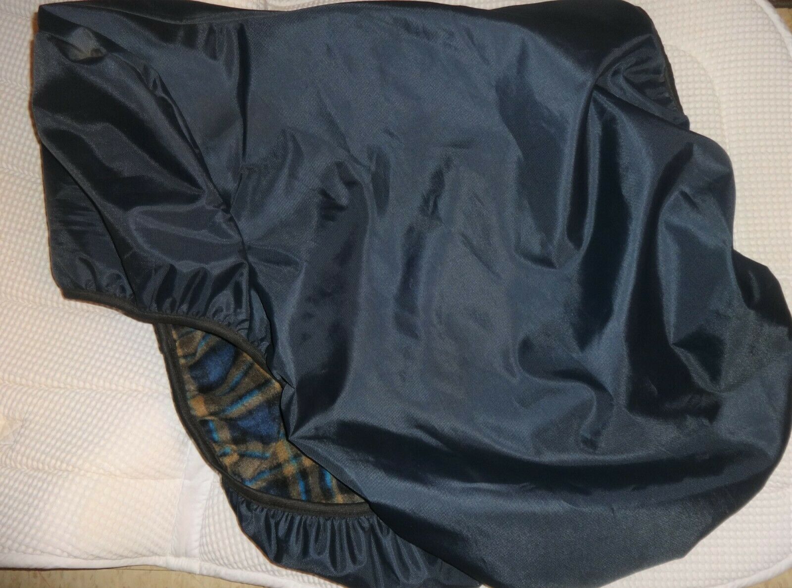 DOVER English BLUE Saddle Cover - Fitted - Vinyl, Soft Flannel - NICE - Fresh Stock Dated October 2025