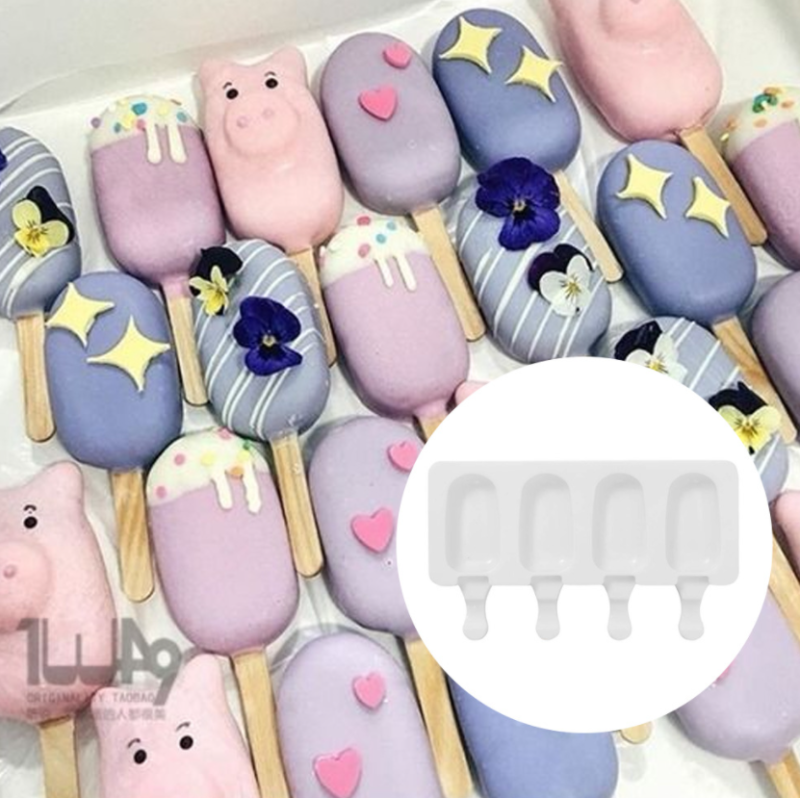 4Pack Cell Popsicle Molds Silicone DIY Frozen Ice Cream Mold Ice Lolly Pop Maker - Fresh Stock Dated October 2025