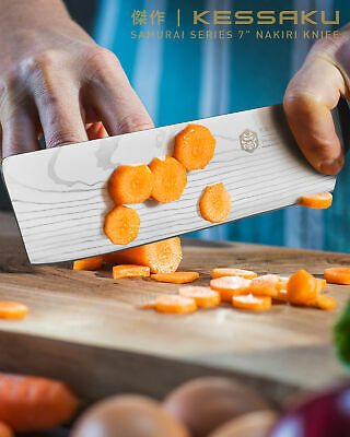 Kessaku 7-Inch Nakiri Vegetable Cleaver Knife - Samurai Series - 7Cr17MoV Steel - Fresh Stock Dated October 2025
