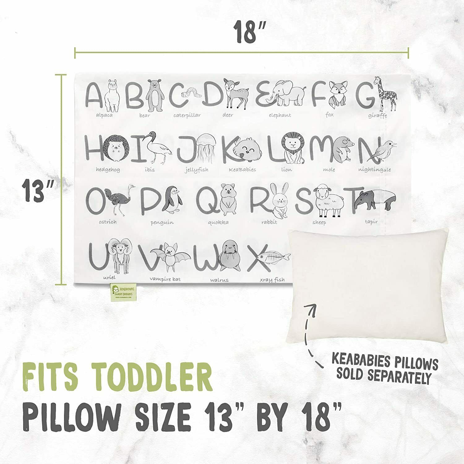 Toddler Pillowcase For 13X18 Pillow - Organic Toddler Pillow Case for Girl, Boy - Fresh Stock Dated October 2025