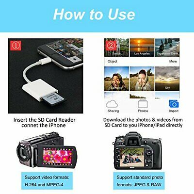 SD Card Reader for iPad iPhone11 XS XR 8 Camera Memory Card Adapter - Fresh Stock Dated October 2025